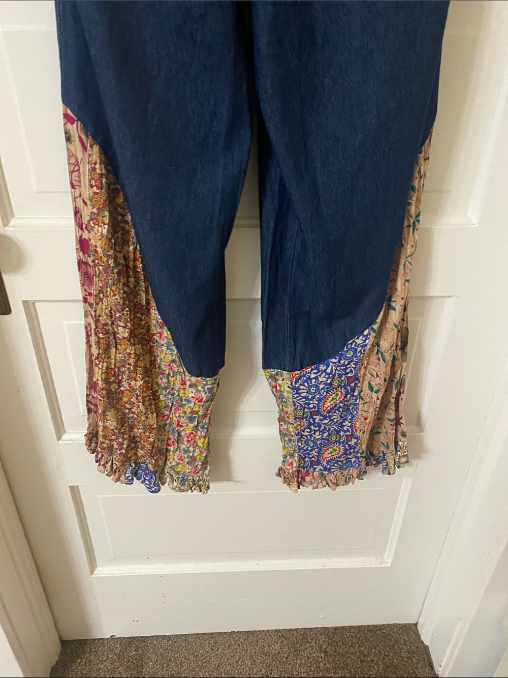 Young Threads Mixed Print Denim Wide-Leg Pants — Size M (NWT) - Picture 4 of 6